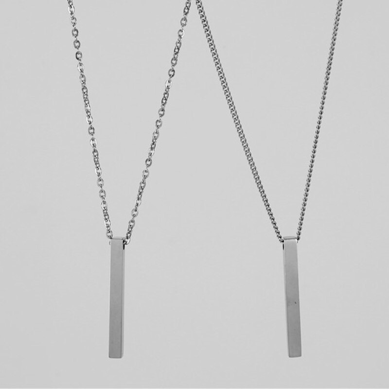 2020 new spiral long bar necklace, simple and ins cold style titanium steel men's and women's trendy and personalized pendant, street accessory