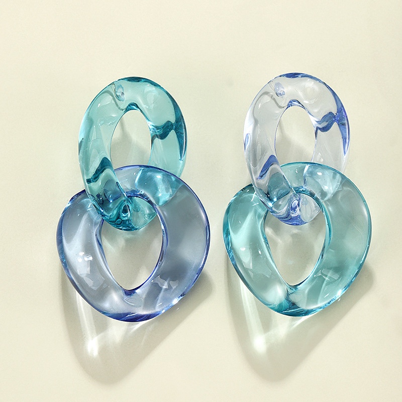 Clear multi-colored acrylic earrings