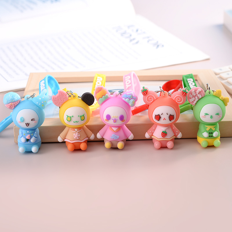 新款卡通萌宝 创意PVC软胶礼物 可爱卡通包包汽车钥匙圈挂件礼品