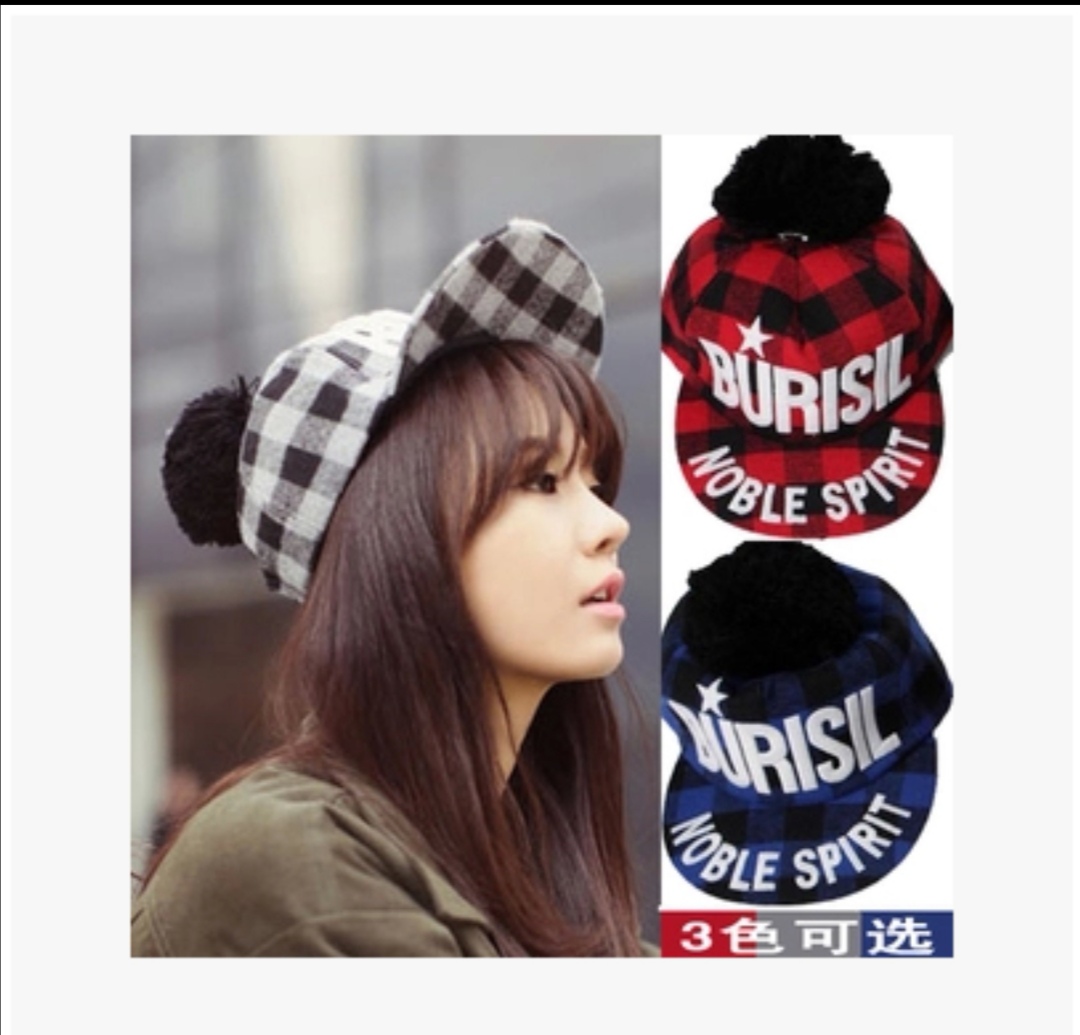 Autumn and winter plush baseball caps, cute big balls, winter warm caps, ladies' caps detail image 4