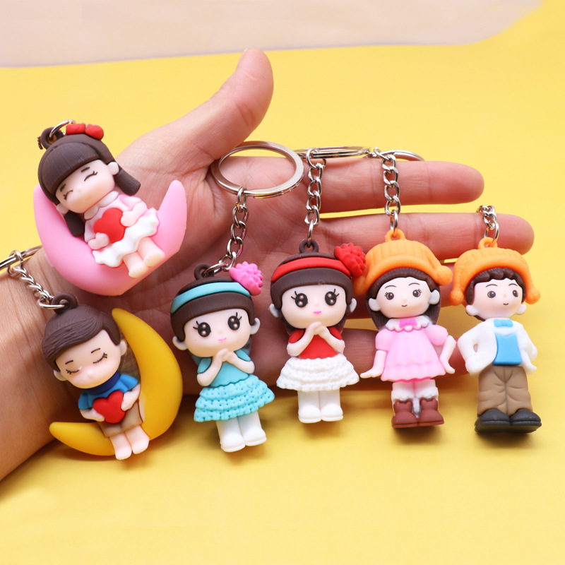 批发卡通钥匙挂件小礼品赠送儿童钥匙扣可爱公主娃娃挂饰地推礼物白底实物图