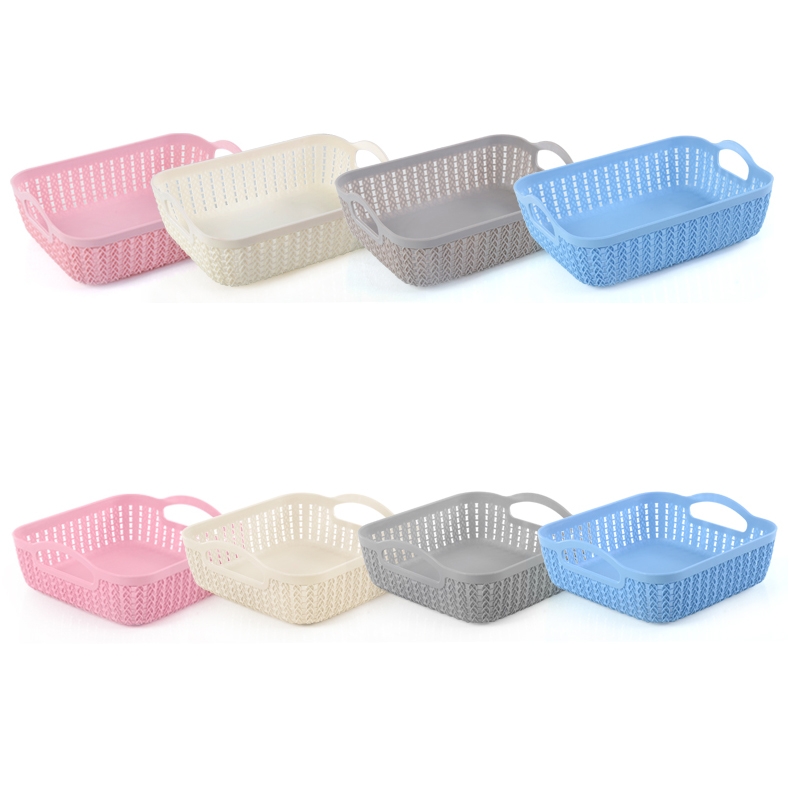 北欧大小号藤编收纳框塑料收纳箱桌面茶几杂物篮化妆品零食篮镂空详情3