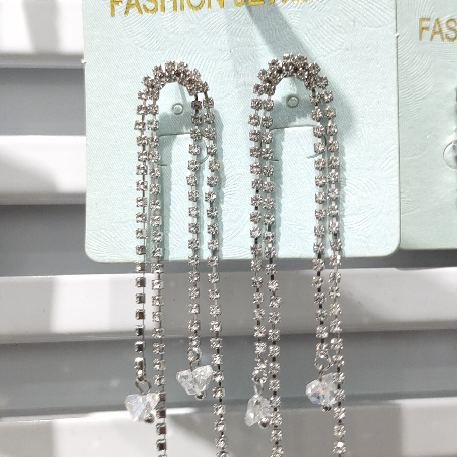 Earrings Claw chain jewelry Party Super flash Korean long chain earrings Billon-20 thumbnail