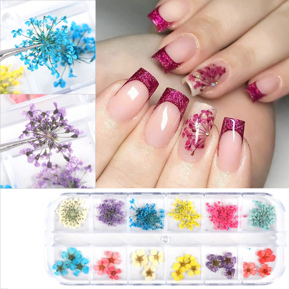 Instagram hot vintage dried flower heart butterfly Platinum fragment laser sequin set for nail art accessories