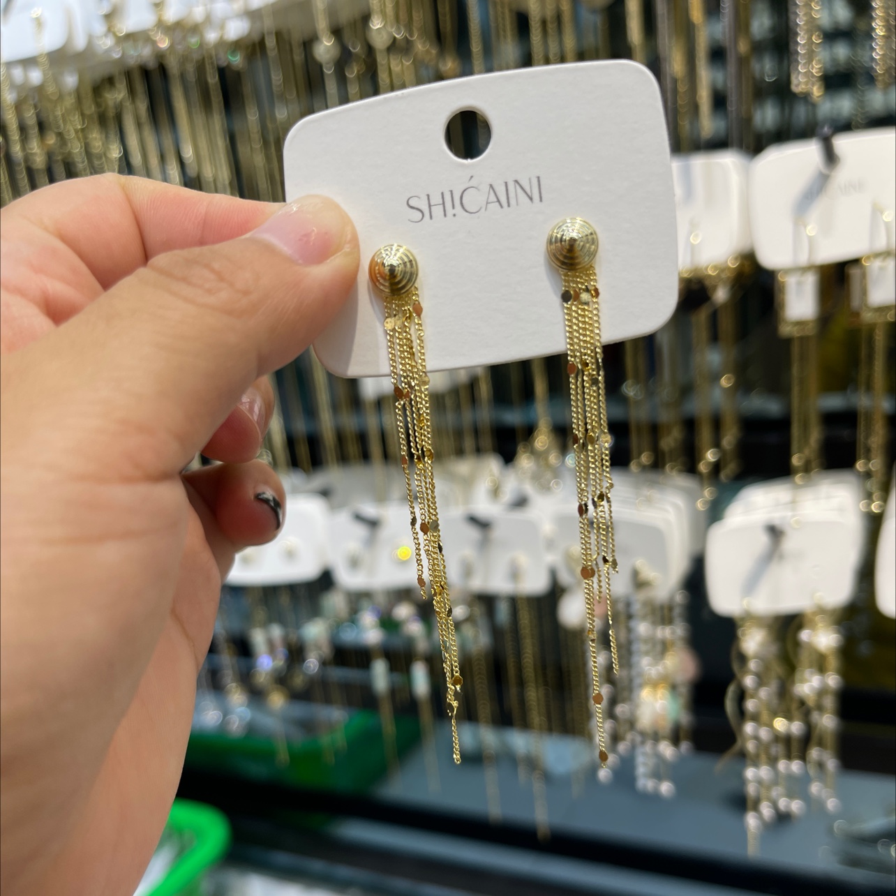 Chain tassel earrings
