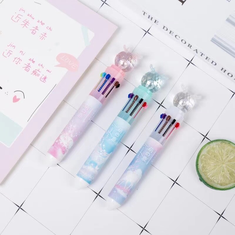 The multi-color ballpoint pen is cute. Ten colors are cute
