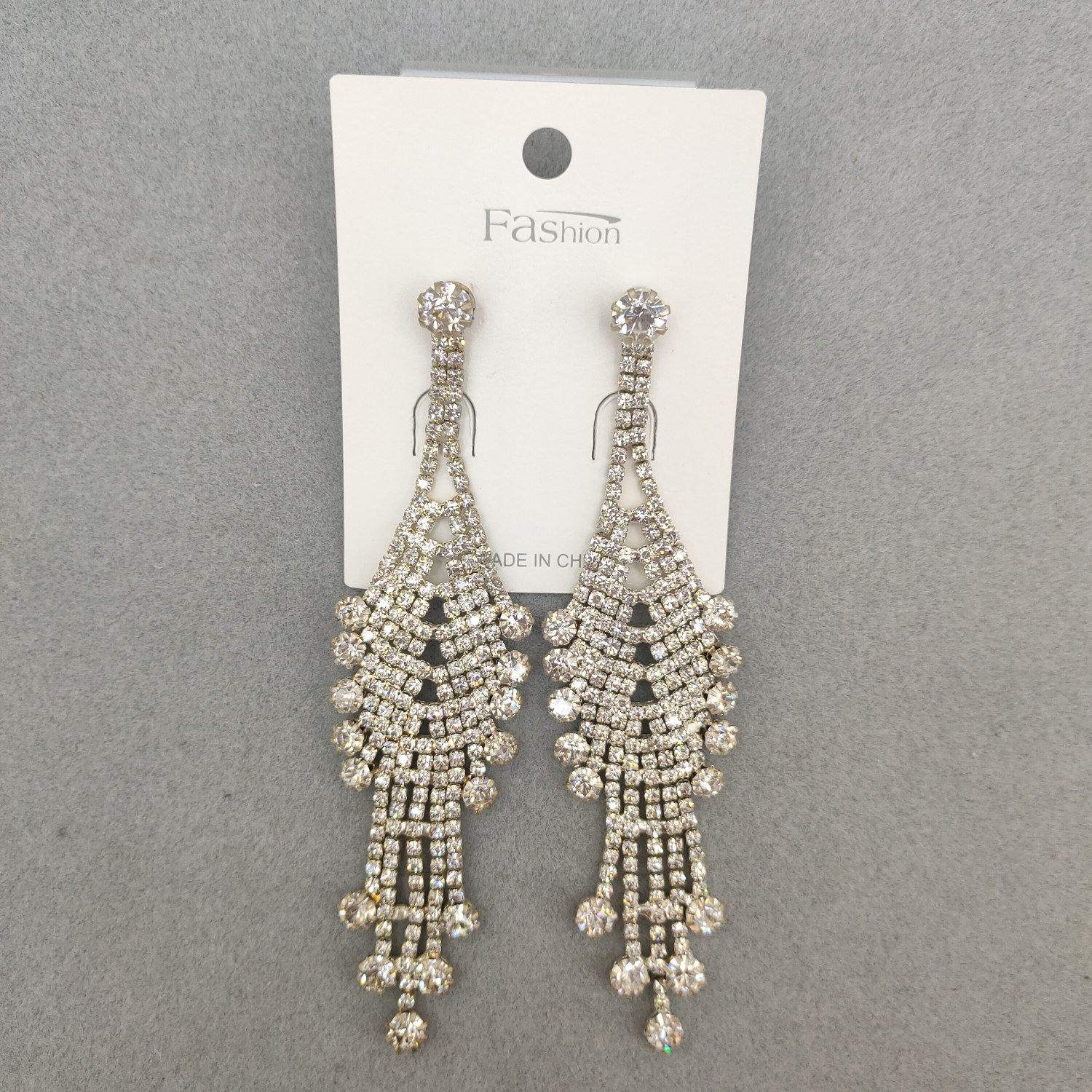 Long tassel earrings exaggerated flower earrings simple long temperament earrings flash diamond earrings new tide B21 thumbnail