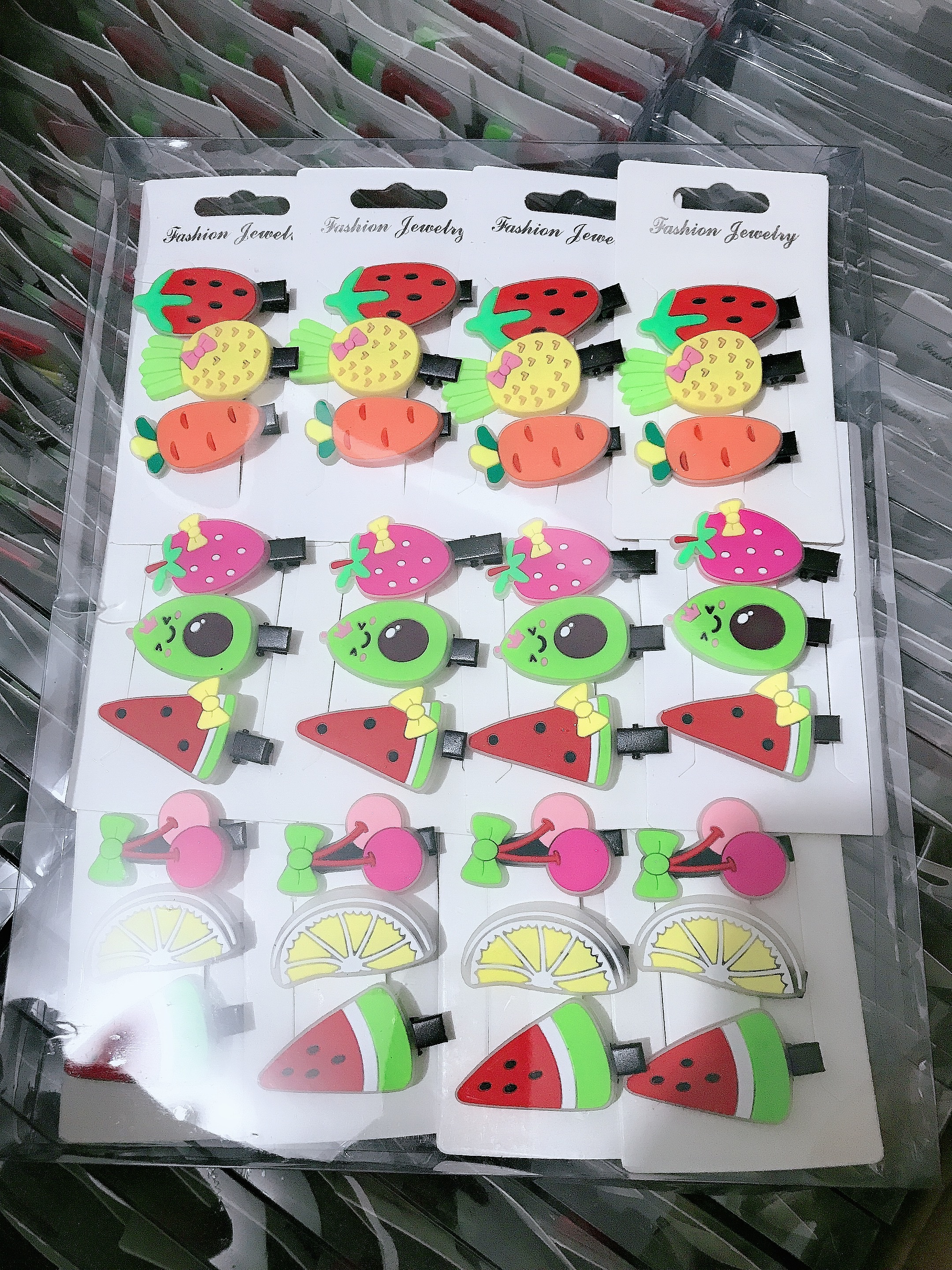 Cartoon fruit hairpins, rubber bands details Picture