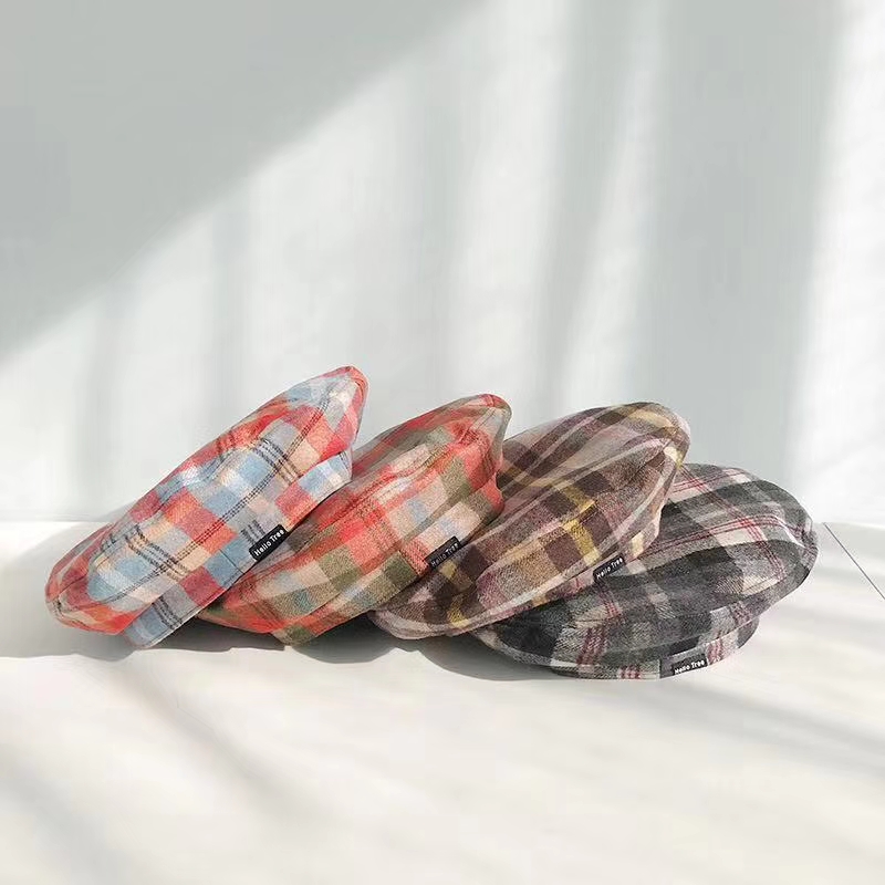 Woolen Coloured Checkered Bud Hat