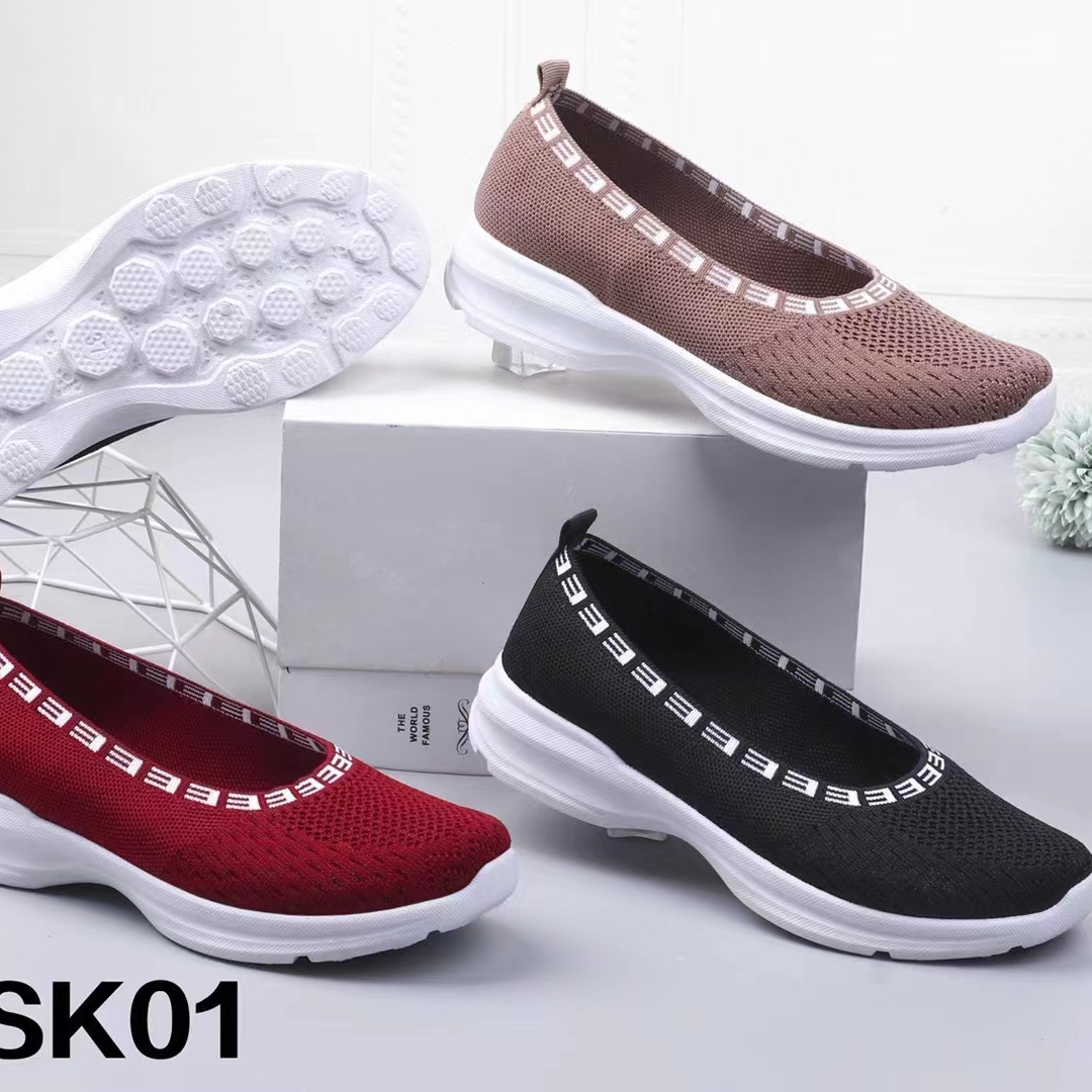 飞织浅口女式运动鞋休闲鞋鞋子女士夏季舒适