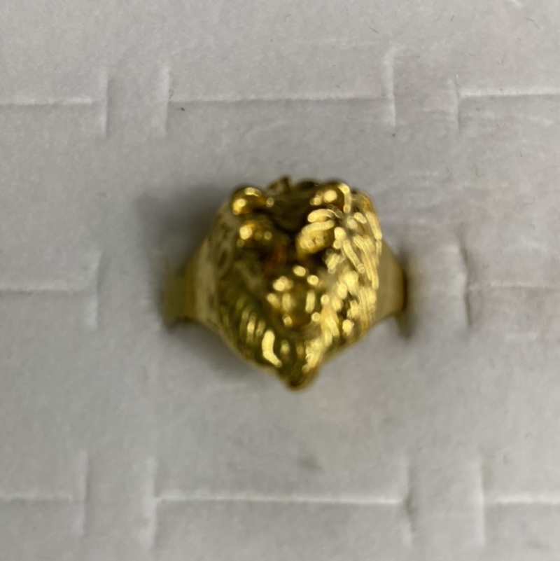 Electrophoretic gold small lion head imitation antique fashion men and women can wear rings