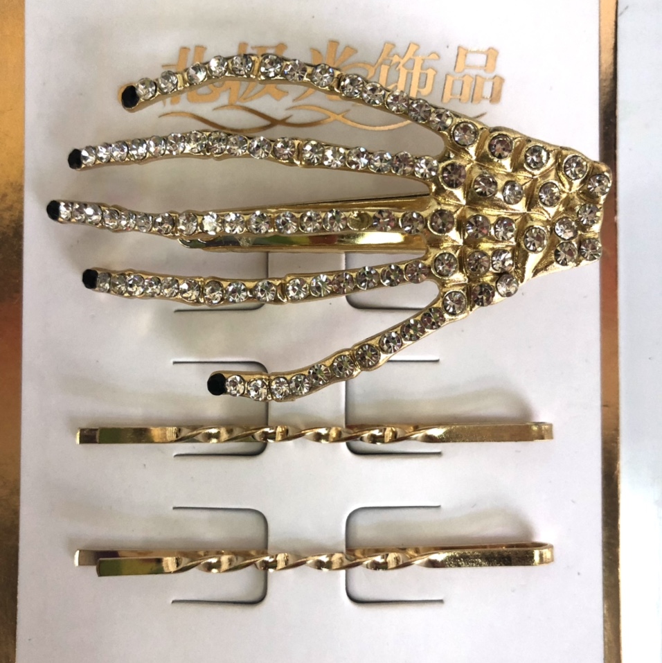 Korean version white diamond duckbill clip 58, large bangs hair clip, hair accessory, water diamond coil, hair clip, top clip, side clip, broken hair clip and hairpin set, three large pearls