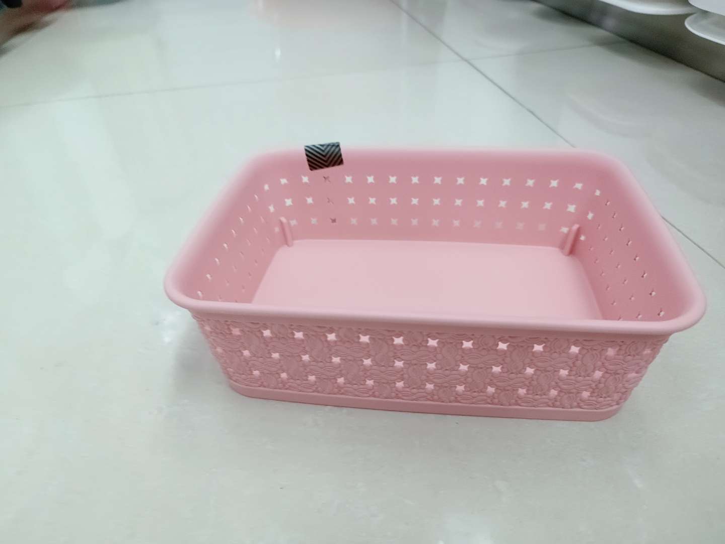 龙仕翔仿藤编织收纳筐长方可叠加桌面收纳桌面收纳盒塑料筐杂物篮详情3