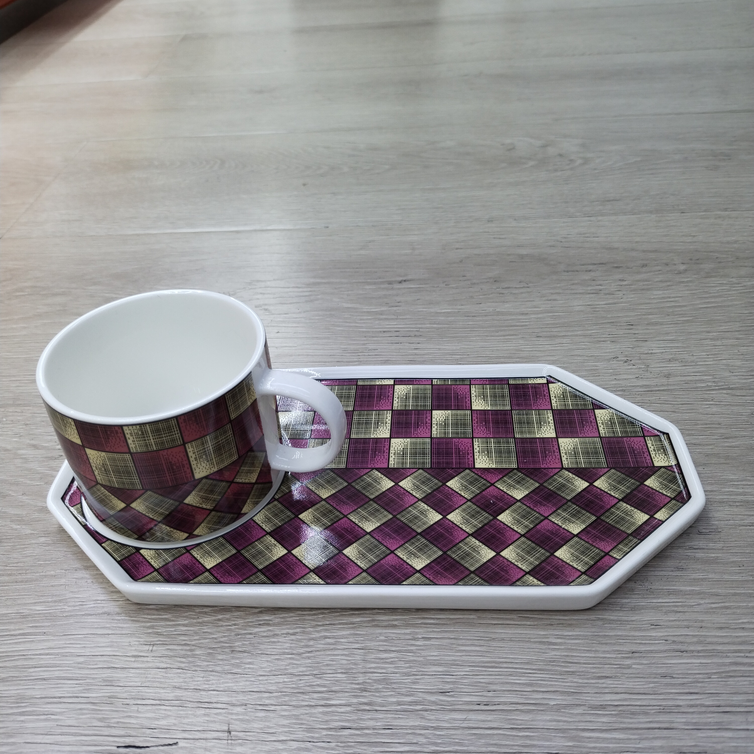 Limei Ceramic Coffee Six-Cup Plate Luxurious Afternoon Tea Round New Gift Box Packaging 0030