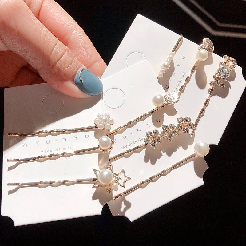 ins Korean metal hair clip set, simple one-piece hair clip accessory, popular hair clip side clip headwear Item Picture