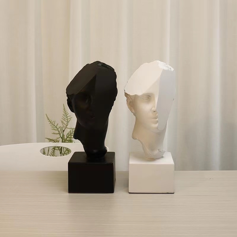 黑白色雕塑人物装饰品摆件个性装饰品客厅装饰开业软装家居奢华时尚创意家居装饰品