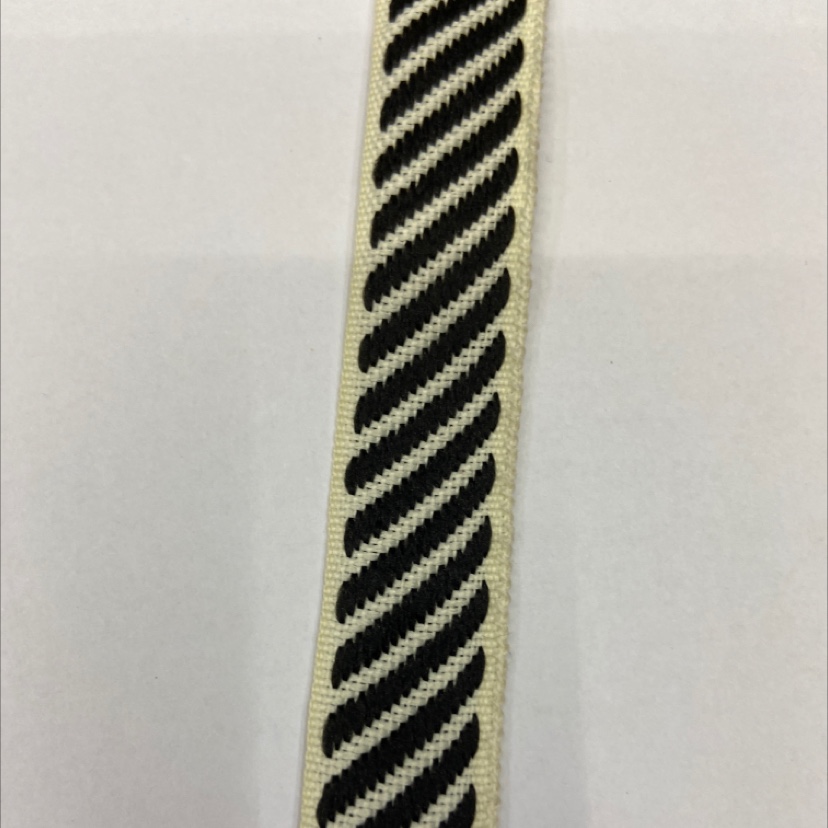 2 cm polyester twill beige twill black ribbon 21#