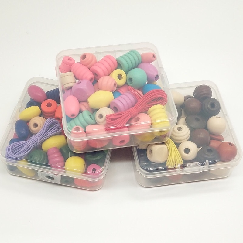 DIY手工串珠材料配件 弱视训练彩色混装木珠 幼儿园早教益智亚马逊热卖细节图