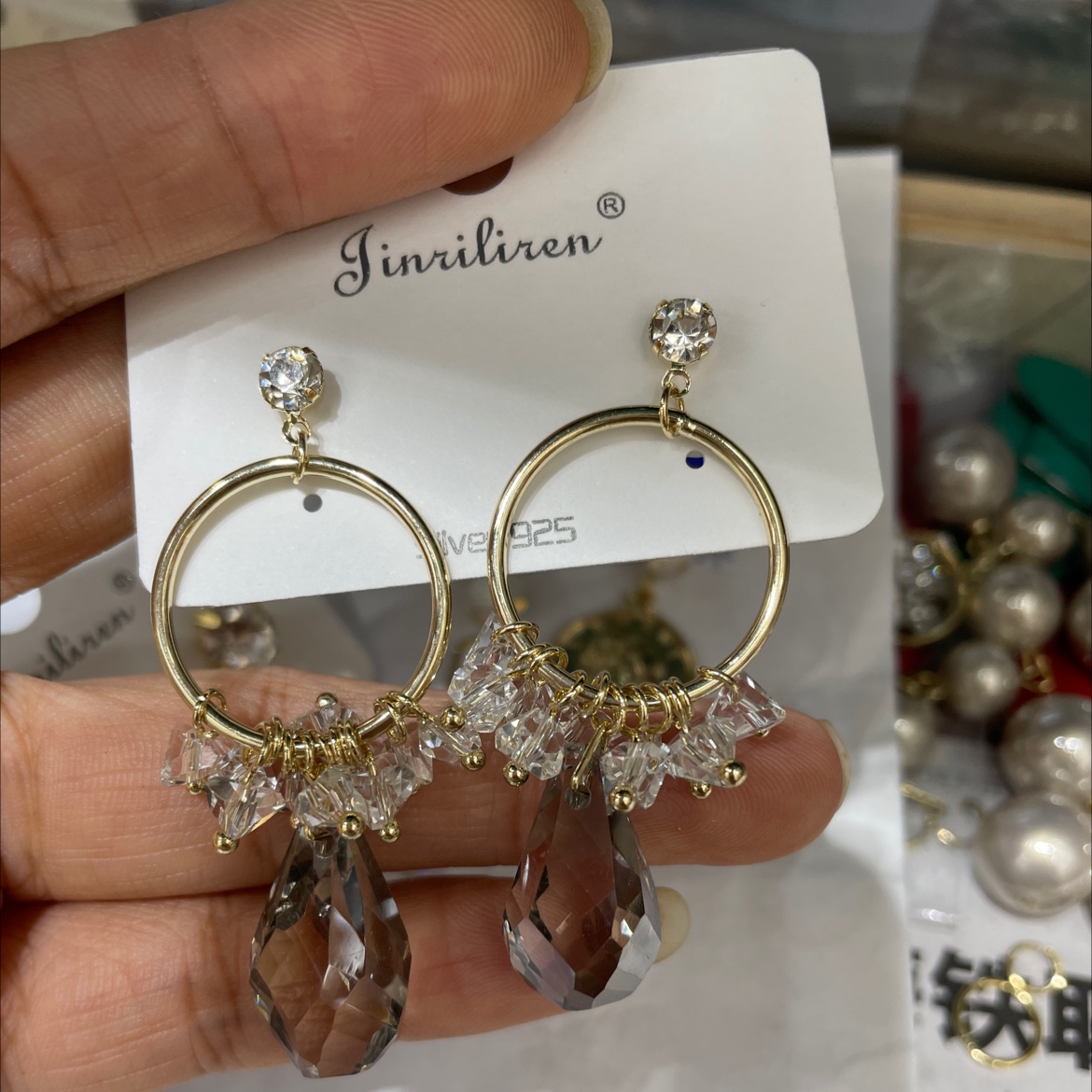 Today's recommendations for the Korean version of the crystal series of earrings by Liren Specification image