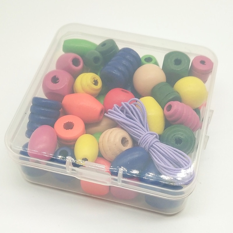 DIY手工串珠材料配件 弱视训练彩色混装木珠 幼儿园早教益智亚马逊热卖详情图3