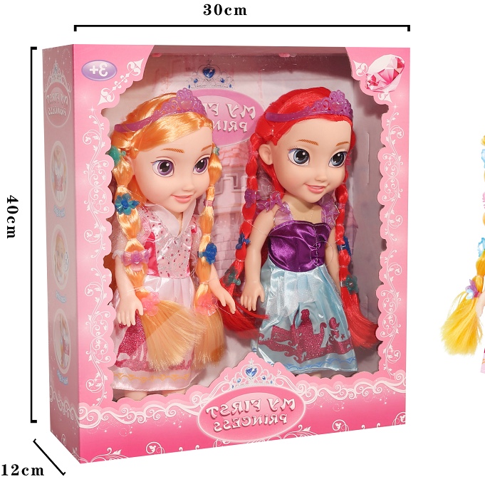 Vinyl doll girl toy Princess series with lights and music mixed set 09605b