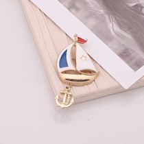 Sail Sea anchor Ocean Wind Sail Ocean Ocean Refined temperament Coat Cardigan suit Fashion Brooch pin corsage woman