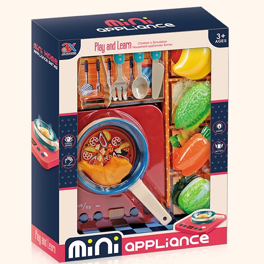 仿真儿童过家家厨房玩具男孩女孩做饭套装玩具电磁炉炒菜组合（蔬果可切）6733a