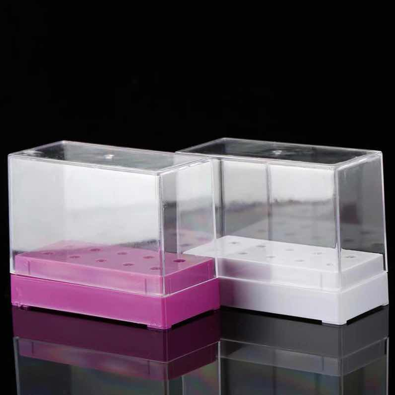 Nail polish head storage display box Nail polish 10-hole holder Clear plastic nail polish head holder