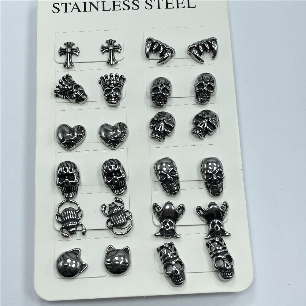 亚马逊爆款十字架耳钉 铸造不锈钢十字架耳钉 潮流男士女士耳饰详情图3