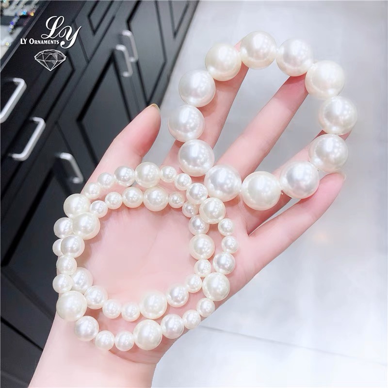 Star with imitation pearl hair band hair band beaded bracelet head string sweet temperament simple Korean hair accessories