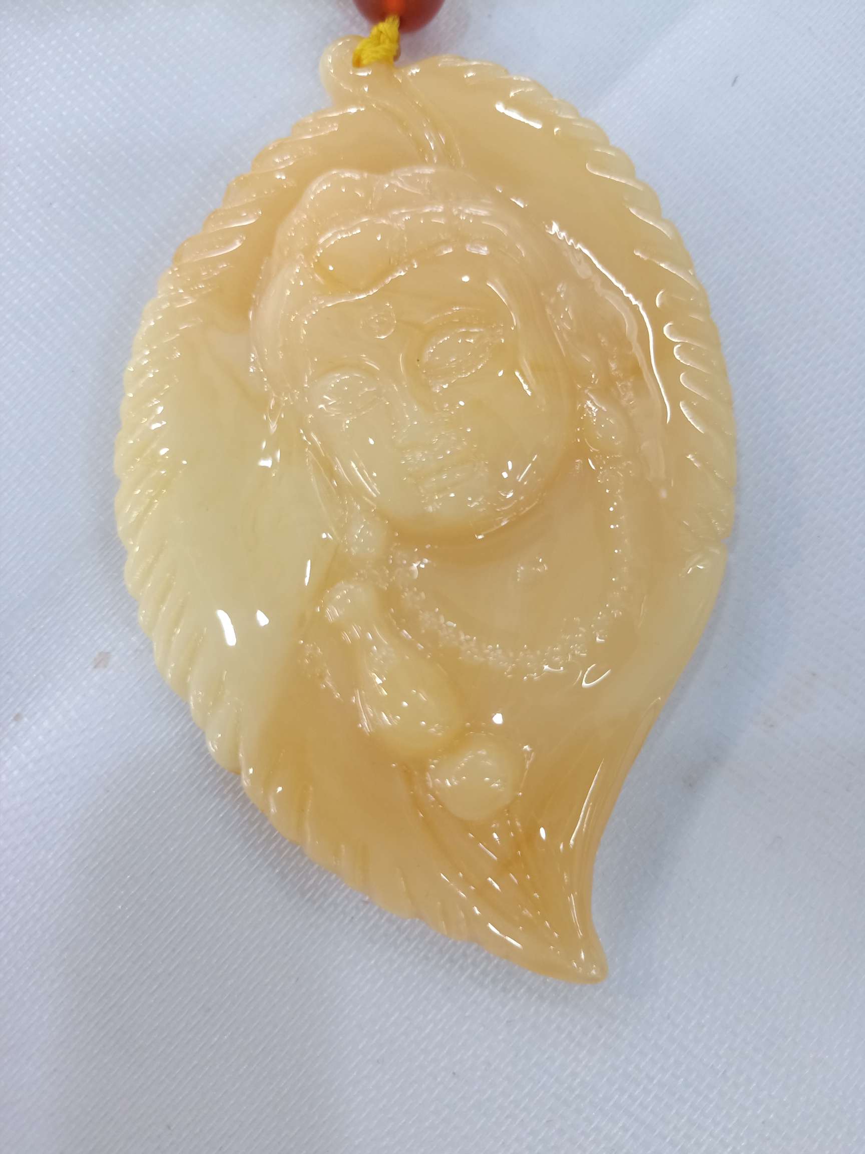 树叶型个性蜜蜡毛衣链详情图2