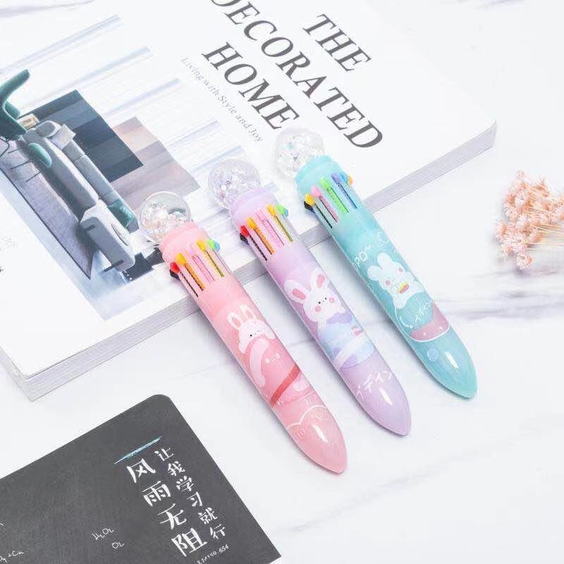 Colorful ballpoint pens and cute twelve-color crystal balls