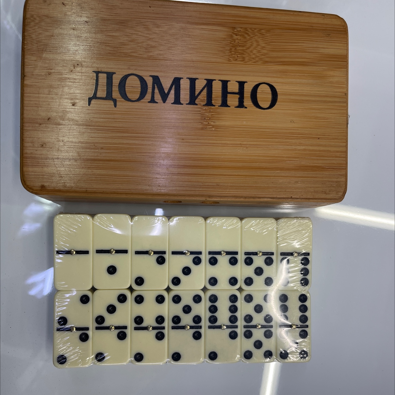 竹盒装5010BN双六多米诺骨牌产品图