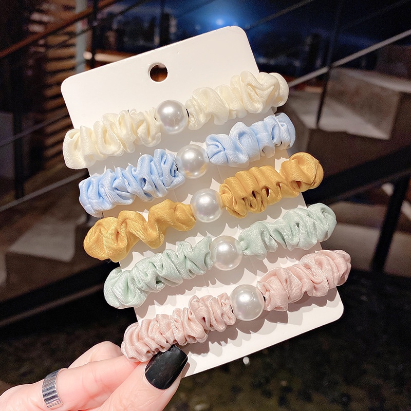 韩版珍珠小肠圈单色