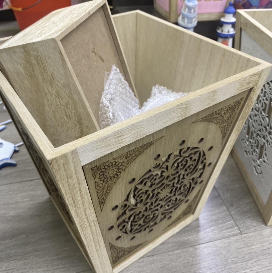 雕花垃圾桶➕纸巾盒顺帆工艺056木盒