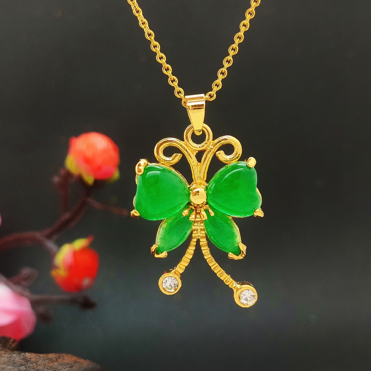 Malayan jade butterfly pendant