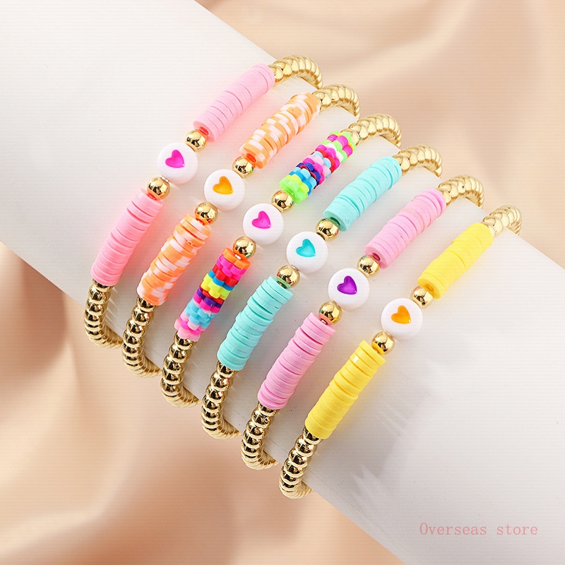 Popular personalized color bracelet流行个性彩色软陶时尚手链手链饰品