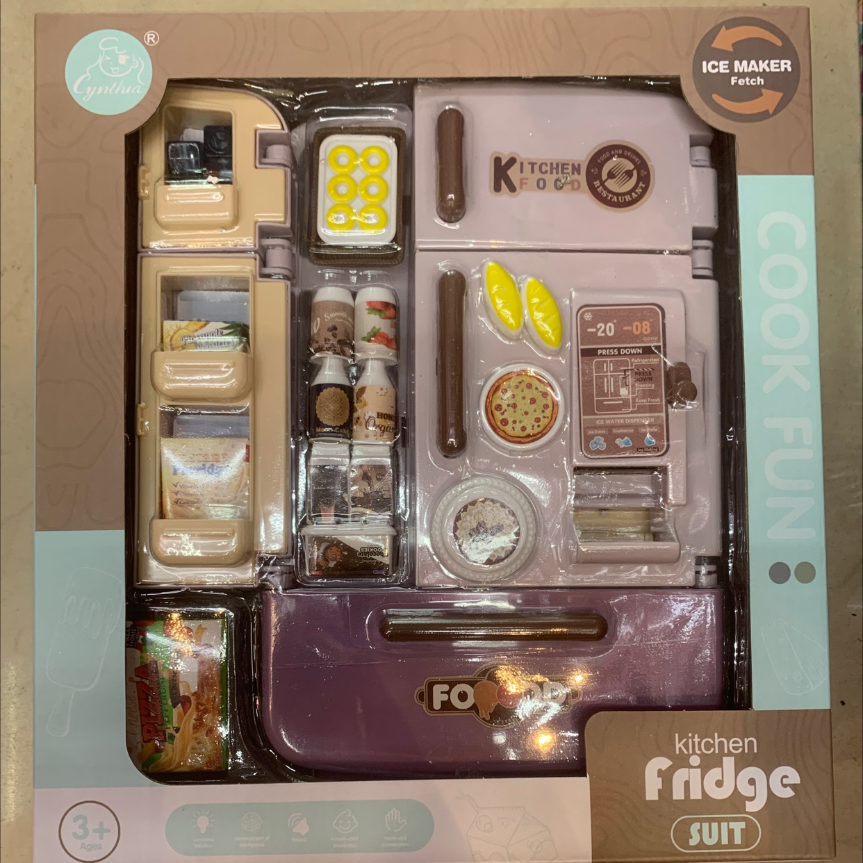 Small kitchen small refrigerator play house toys Lighting music explosive toys High quality products gifts gifts small gifts