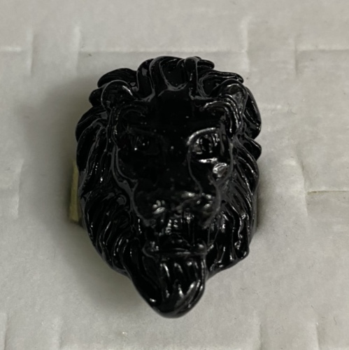 Electric black lion head antique fashion men and women can wear rings