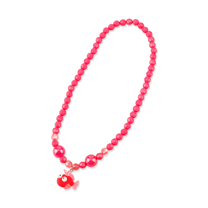Wholesale new custom acrylic bead string necklace resin seahorse clownfish pendant children's necklace