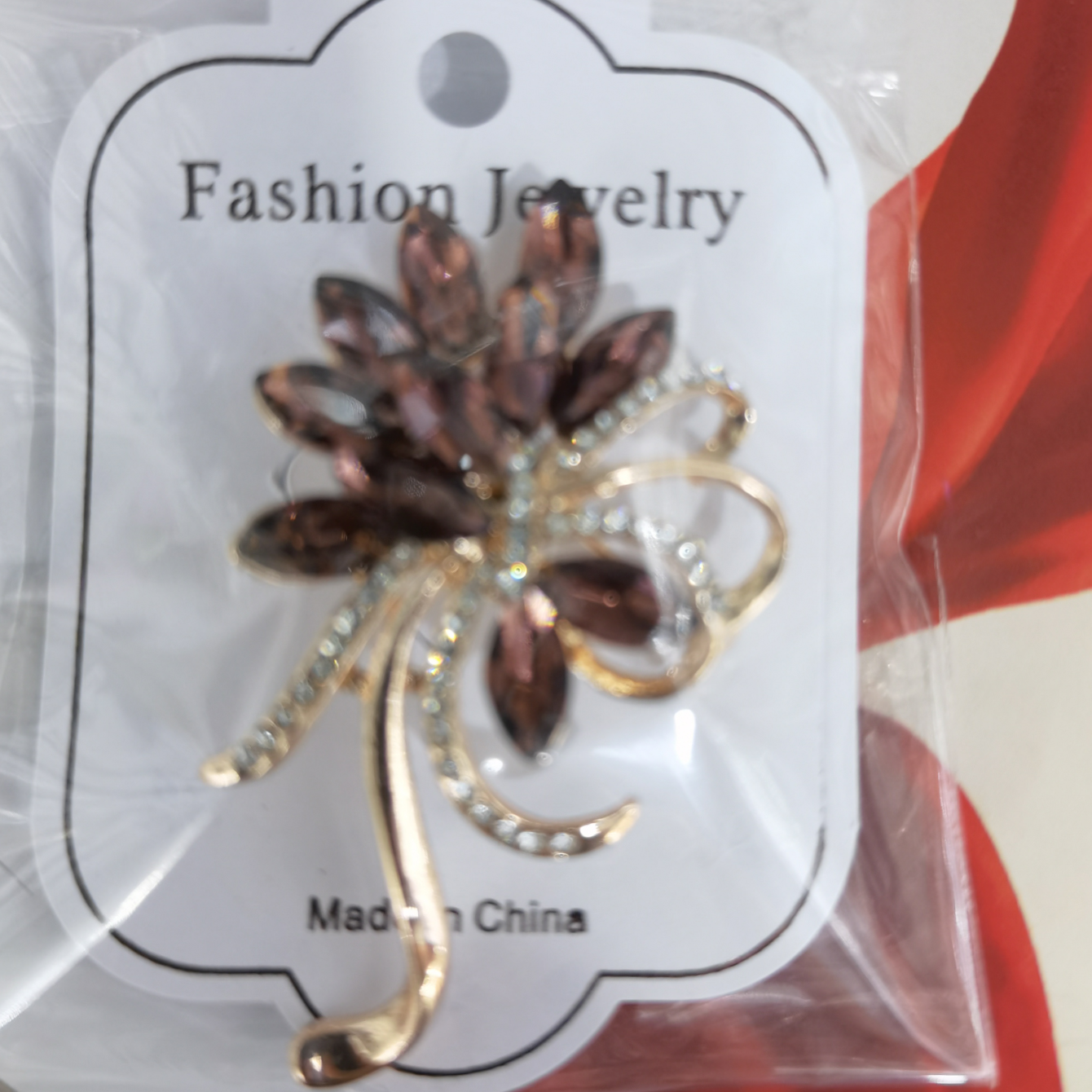 Glass rhinestone alloy fashion brooch