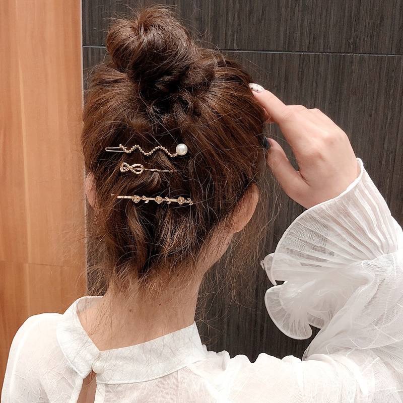 ins Korean metal hair clip set, simple one-piece hair clip accessory, popular hair clip side clip headwear Specification image