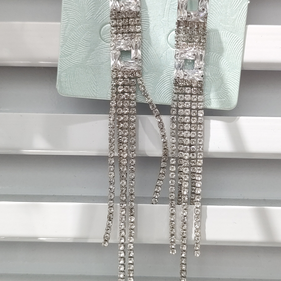 Korean-style long-chain clawned zircon party exaggerated accessory earrings, earrings Billon-25