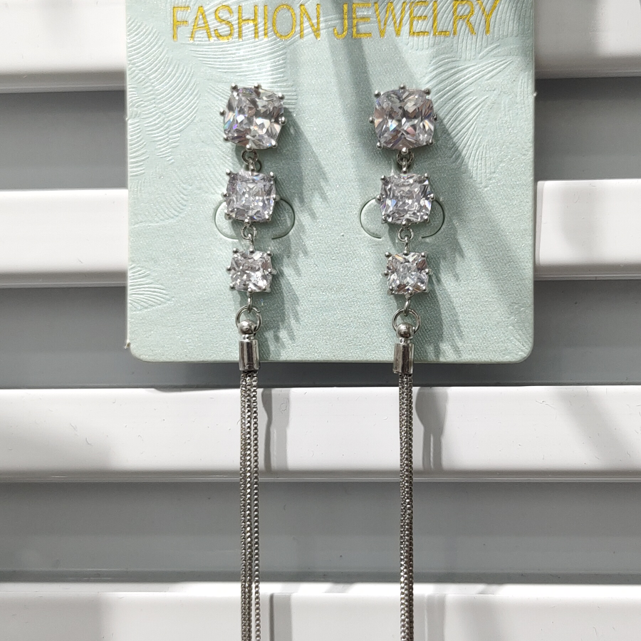 Korean long chain earrings zircon simple Korean chain jewelry Billon-35 thumbnail