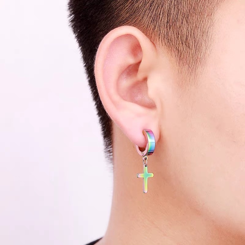 High-quality, non-allergenic cross ear buckles, fashionable titanium steel ear studs, stainless steel cross earrings Application Scenario