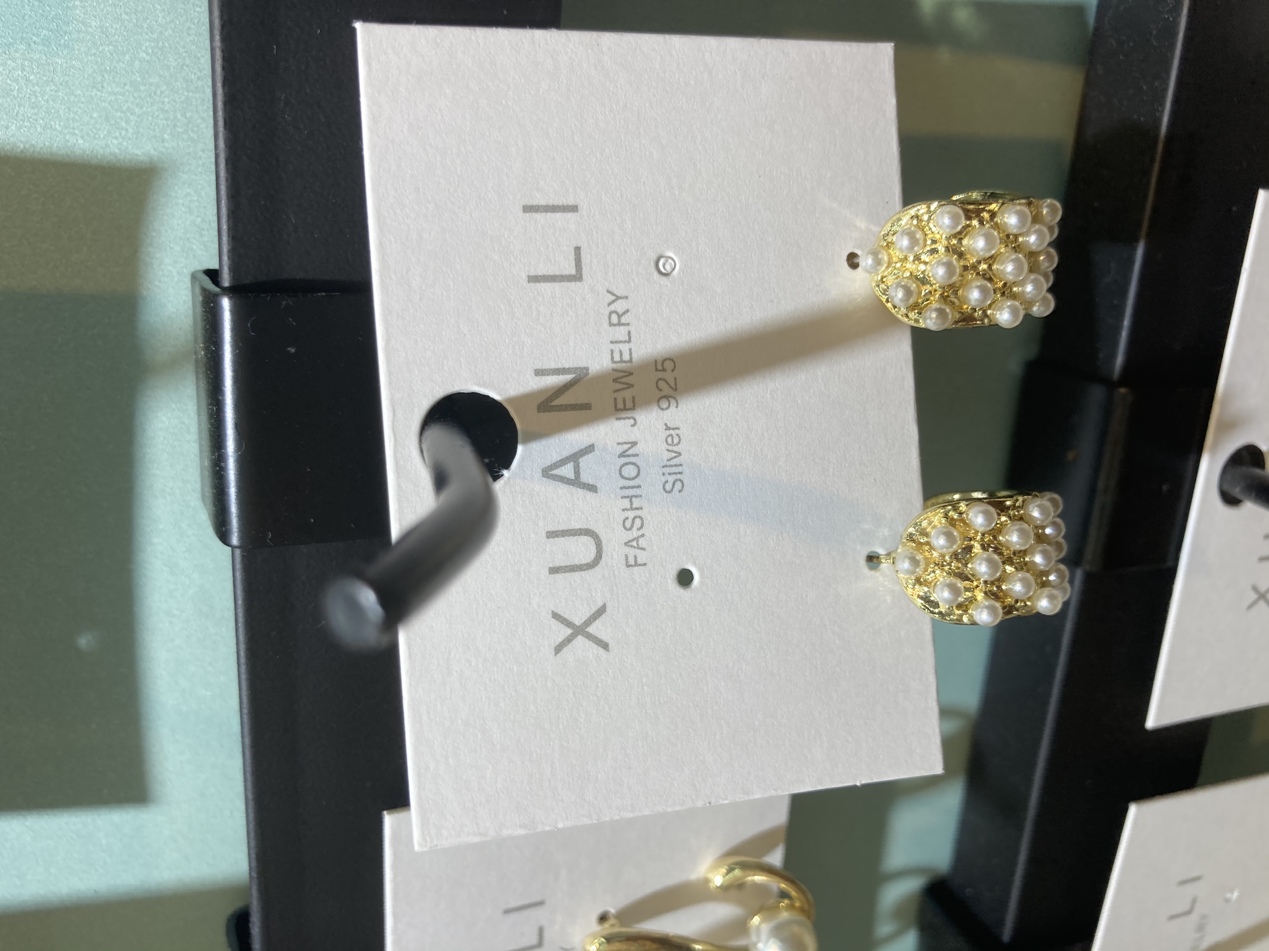 耳环网络爆款10时尚珠宝925银镀金珍珠耳环优雅设计 details Picture