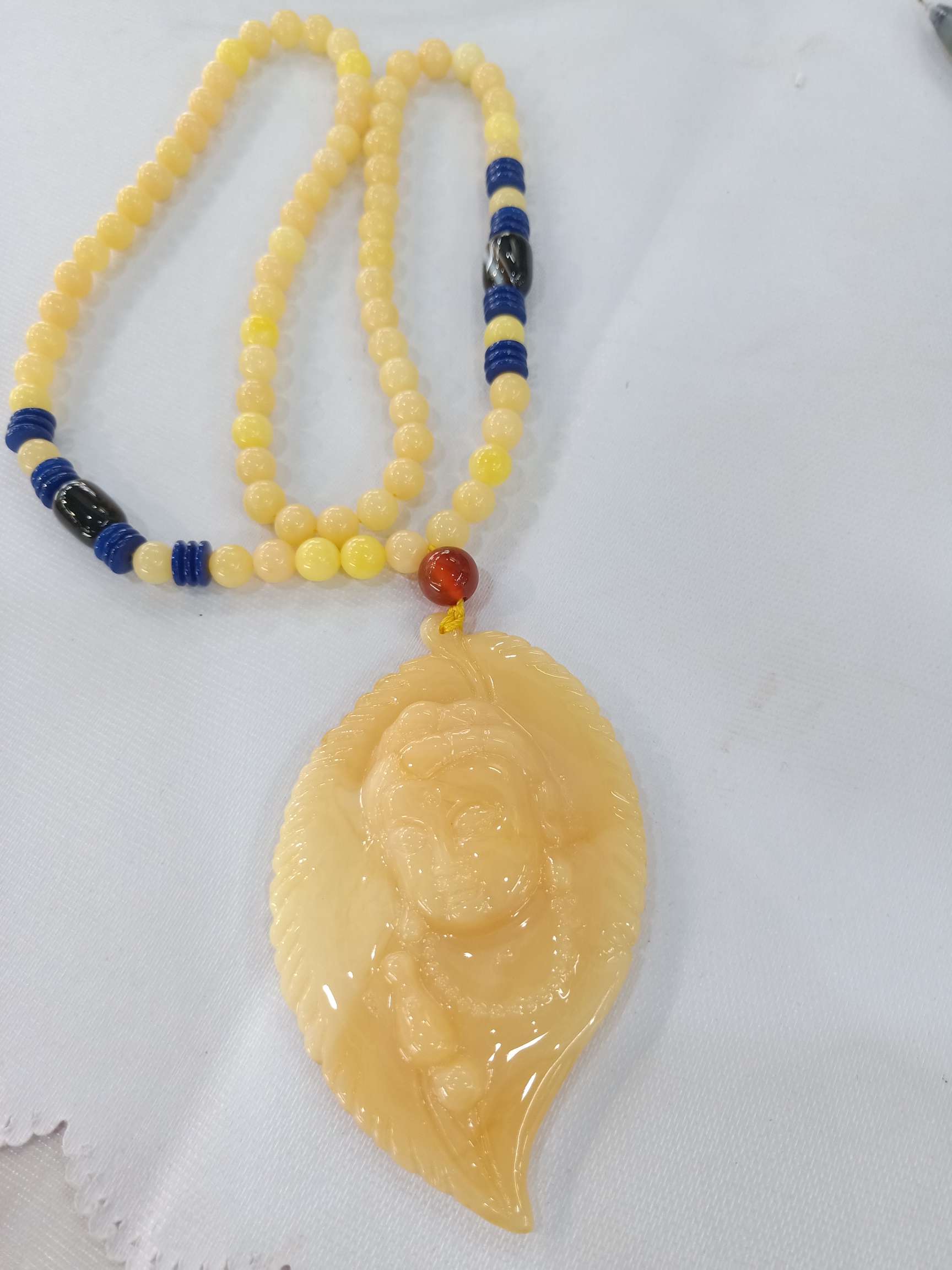 树叶型个性蜜蜡毛衣链详情图6