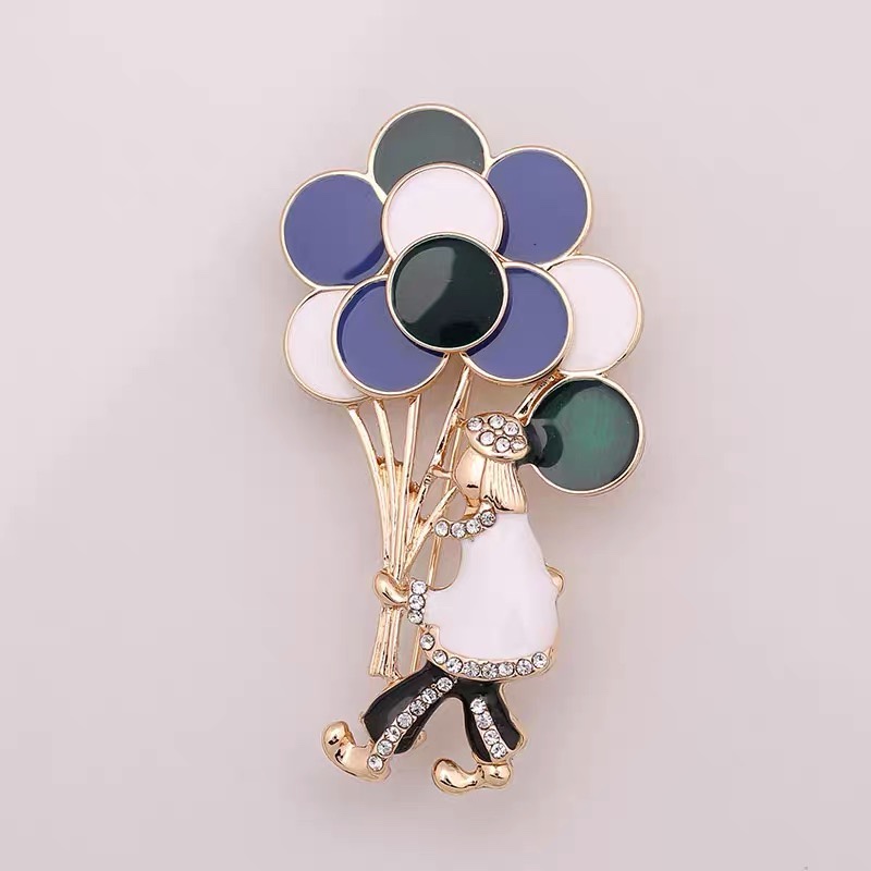 European replica confession balloon clown creative designer Drop Glaze Circus series female corsage brooch