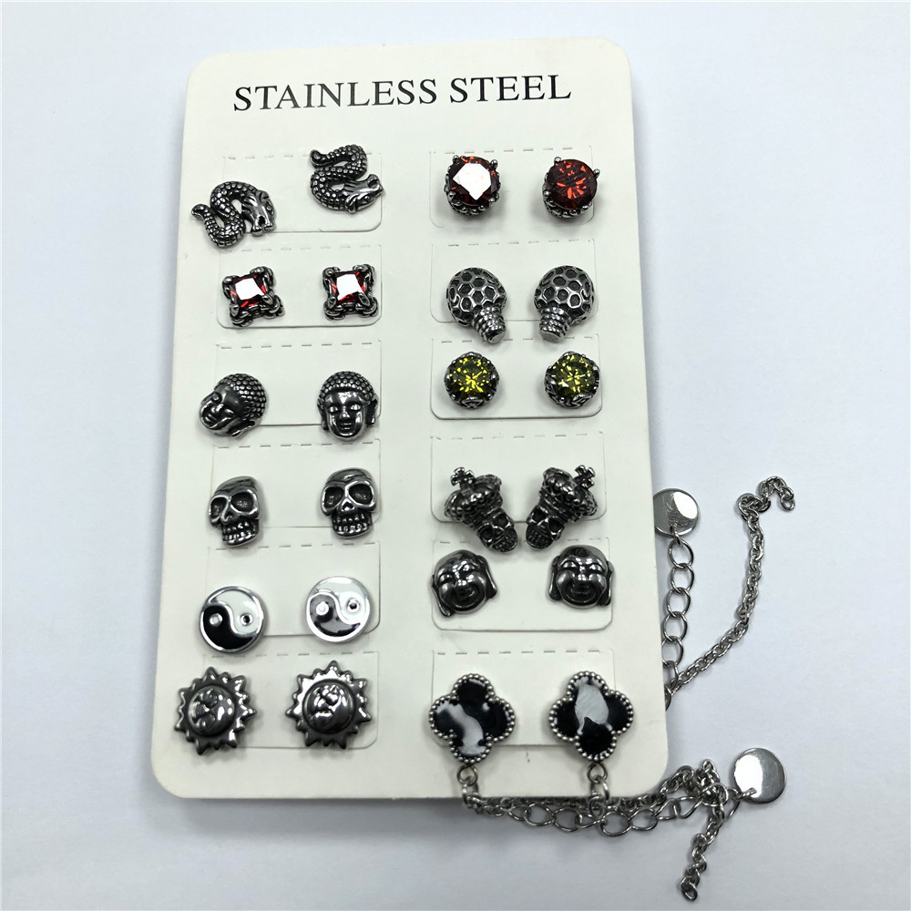 亚马逊爆款十字架耳钉 铸造不锈钢十字架耳钉 潮流男士女士耳饰详情图5