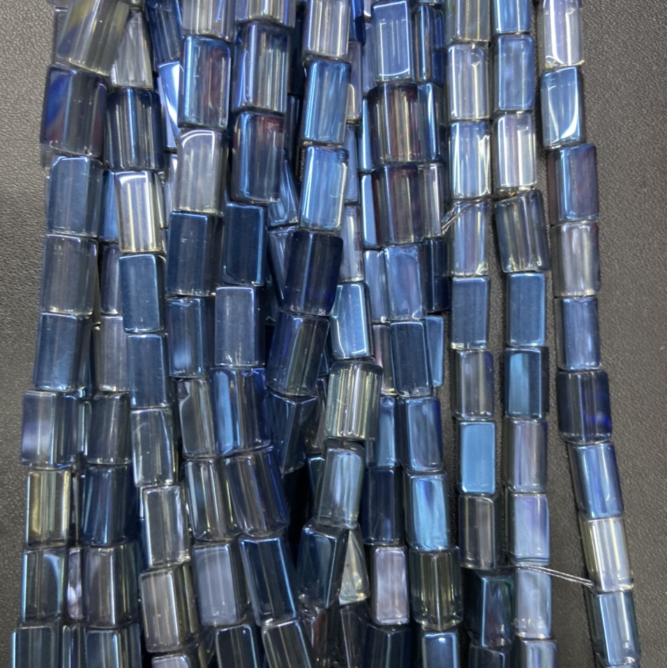 新款水晶玻璃饰品配件长方形电镀墨兰